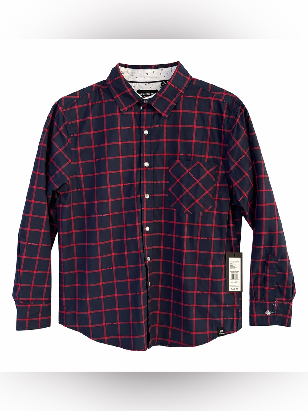 NWT Kenneth Cole New York Boys Button-Down Shirt Size 10/12